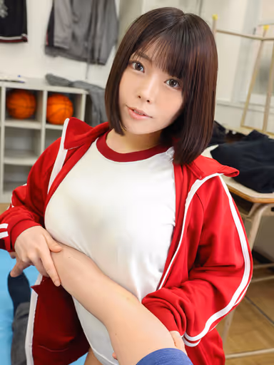 Amu Ohara - Just Before a Game, a Big-Breasted Manager Helped Me Stretch and I Couldn't Stop My Erection Due to the Soft Touch of Her Boobs Against My Tits! She reluctantly gave me an office sexual intercourse by giving me a titjob with an angry face and glaring at me. gallery