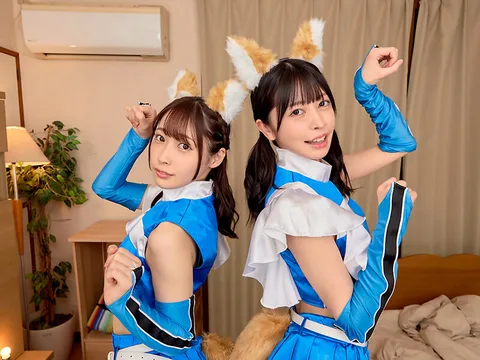 Two Popular Cheerleaders in a Fox Costume Dance Surrounded by Two Popular Cheerleaders, Encouraged by Their Lascivious Language and Tail Wagging, They Rut Like Animals, Excitement Maximizes as They Perform Extended Semi-Naked Fucks Over and Over Again! gallery