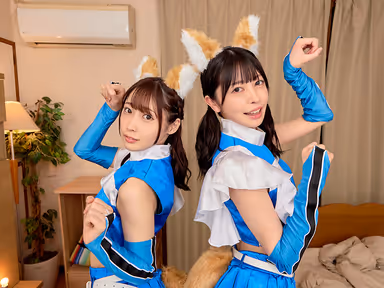 VR] Two Popular Cheerleaders in a Fox Costume Dance Surrounded by Two Popular Cheerleaders, Encouraged by Their Lascivious Language and Tail Wagging, They Rut Like Animals, Excitement Maximizes as They Perform Extended Semi-Naked Fucks Over and Over Again! gallery