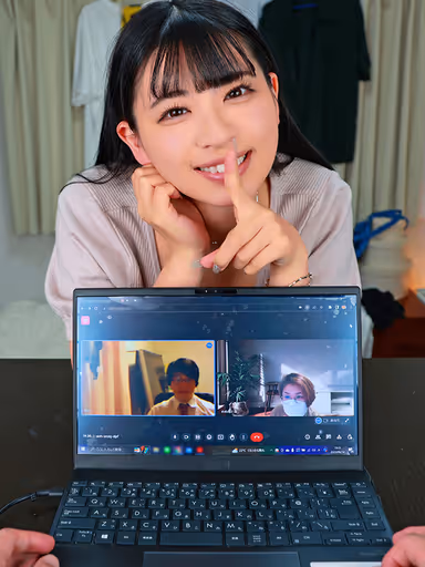 Anna Hanayagi - Exposed Teleworker at Home - Seduced by the Showing of G-cup Big Tits That Popped Out of the Screen During a Remote Meeting - Unable to Resist, She Secretly Fucks Her Boss Behind the Screen [Her Upper Body at Work, Lower Body in a Sexual Affair] Anna Hanayagi - Seduced by the Showing of Big Tits That Popped Out of the Screen During a Remote Meeting [Her Upper Body at Work, Lower Body in a Sexual Affair gallery