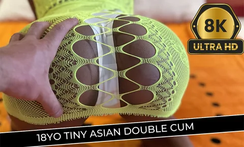 18 Years Old Tiny Asian Double Cum