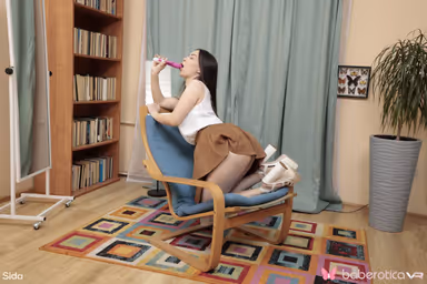 Bubble Butt Brunette Sida Enjoys Penetration Pleasure From A Pink Dildo gallery