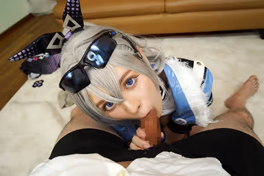 VR] She Looks Strong... But She Gets Wet When She's Seen - Seductive Cosplay by Bursting Tits Layer - Amu Otowa [8K gallery