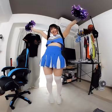 8KVR] I'm so impressed with cheerleading! I'm going to have sex with this black-haired big tits from now on! After-school Nakadashi sex with her innocent, white, and whip-smooth body! Mashiro Fuwari gallery