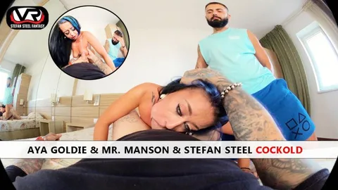 Aya Goldie &amp; MR. Manson &amp; Stefan Steel Cockold
