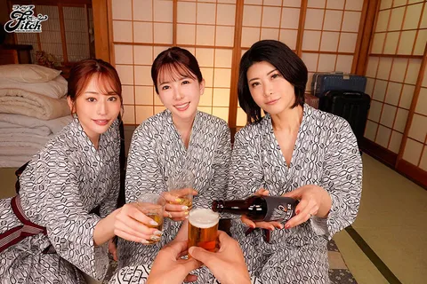 Sharing a Room at a Guest House with Three Very Frustrated, Drunken Big-Breasted Wives! Yui Hatano, Ran Kikuno, Yuri Usukawa gallery