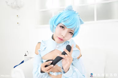 Blue Haired Catgirl Minami Sato Cums Nicely On A Vibrating Toy gallery
