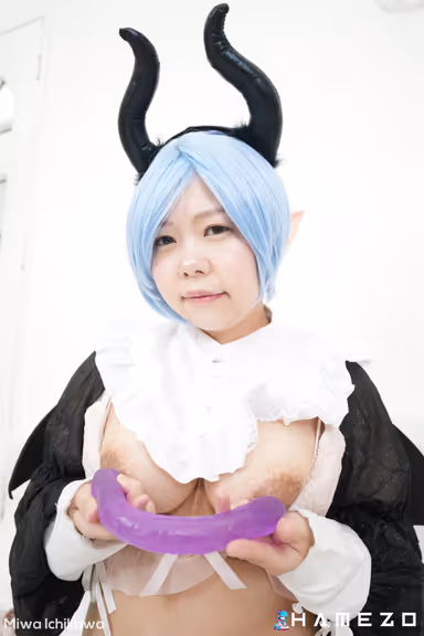 Devilish Miwa Ichikawa Takes A Purple Dildo gallery