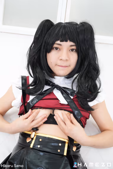 Juicy Goth Babe Hikaru Sena Masturbates In Stockings gallery