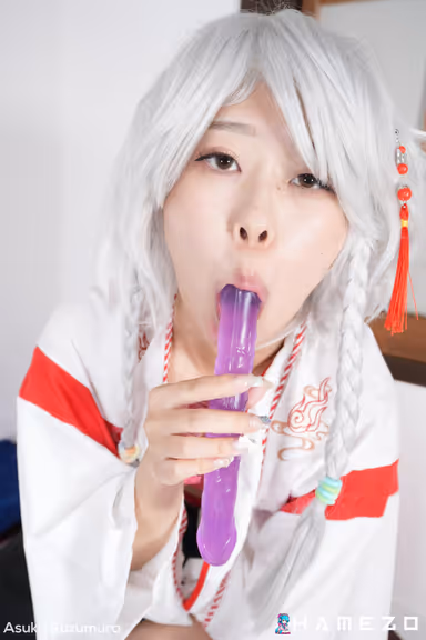 Skinny Kimono Girl Asuka Suzumura Plays With Long Thin Dildo gallery