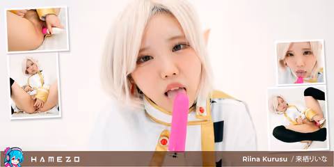 Rina Kurusu Looks So Hot Masturbating With Stockings On