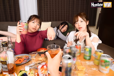 [VR] Delivering Food To A Room With Girls That Have Been Partying Hard! Joining In To Take Advantage For An Unbelievable Foursome? gallery