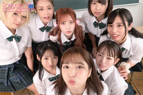 8KVR×kawaii* Jogakuin <Aoharu Academy> I was assigned to an all-girls school and the time has come for me to become popular! In the classroom... in the infirmary... in the gym... in a harem reverse 9P orgy where I am lasciviously pulled out by 8 students whose sexual desires are insatiable... Meisa Nishimoto, Alice Otsu, Mary Tachibana, Amiri Saito, Mai Arisu, Mitsuki Nagisa, Monaka Senishi, Sumire Kuramoto gallery