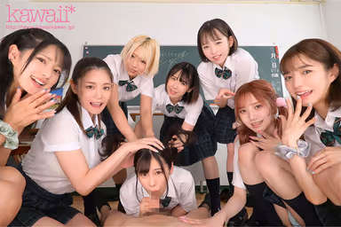 VR] 8KVR×kawaii* Jogakuin <Aoharu Academy> I was assigned to an all-girls school and the time has come for me to become popular! In the classroom... in the infirmary... in the gym... in a harem reverse 9P orgy where I am lasciviously pulled out by 8 students whose sexual desires are insatiable... Meisa Nishimoto, Alice Otsu, Mary Tachibana, Amiri Saito, Mai Arisu, Mitsuki Nagisa, Monaka Senishi, Sumire Kuramoto gallery