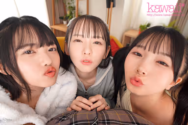【VR】顔面特化×ベロキス×ハーレム痴女っ娘（こ） 顔面優勝すぎる姪っ子3姉妹の幼つるまんにありったけの精子ドピュッドピュッドピュッ 西元めいさ 八坂凪 由良かな gallery