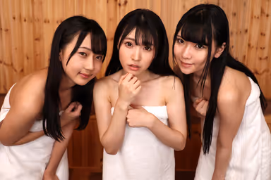 VR] Sweat and Juice! Burning Hot Sweaty Intense SEX in Sauna with Tits Trio - Hikaru Minazuki, Nozomi Kazama, Kurumi Ryoka gallery