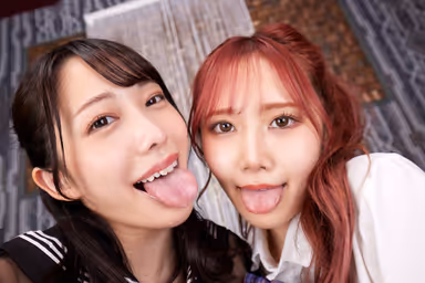 VR] I, a teacher of a secret club of active J-kei, went undercover in a big way SPECIAL Mizuki & Amiri's erotic attack is amazing! Mouth sealing W blowjob & miraculous EROERO3P！！！！ Amiri Saito Mizuki Yayoi gallery