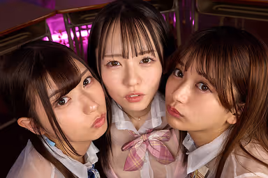 VR] Triangle Nakadashi Management, Surrounded by a Triad of Class Idols and Rushed Until Baby Sperm Concentrates gallery