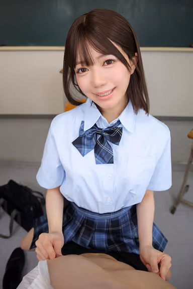 [VR] “Teacher, I’ll let you have sex with me—won’t you give me a good grade?” A steamy scheme packed with dirty talk from a serious yet cute student!! Yuna Hinata gallery