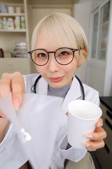 [VR] When an associate professor from the School of Pharmacy gives me a new cold medicine… for some reason, I can’t stop getting an erection!? A clinical trial drenched in cum, where she repeatedly apologizes and makes me cum over and over again while I stay rock-hard no matter how many times I jerk off. Mizuki Yayoi gallery