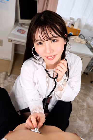 [VR] The school nurse, who feels an abnormal arousal at the sight of a male student's nipples, will apparently take his virginity just for him to show her his nipples. Rei Kuroshima gallery