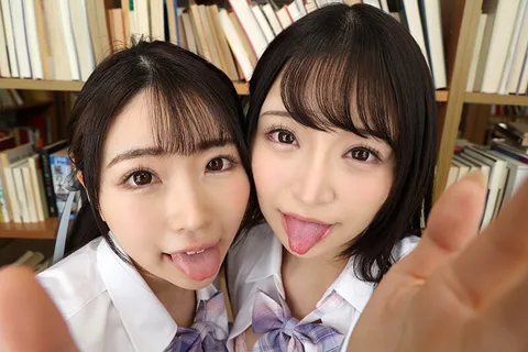 W nipple licking is too much...! Sex with two students in the library! Hikaru Minazuki, Nonoka Sato gallery