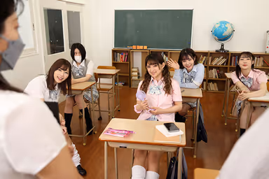 [VR] Coco is the Slutty School of Rumors - Students Attacking Me as a Temporary Teacher - Exquisite Continuous Pacifier Seduction Test - Mei Satsuki, Mizuki Satsuki, Ena Satsuki, Mizuki Nagisa, and Mitsuki Nagisa gallery