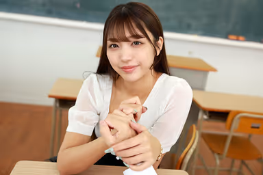 VR] The Sound of Juicy Piles Echoing in an Empty Classroom - Bitchy Female Teacher Himari Kinoshita Who Won't Let Go of Her Student's Immature Young Penis gallery