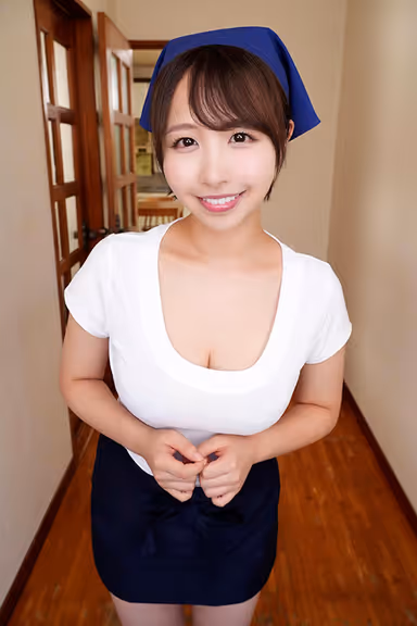 Riho Shishido - When She Takes a Resort Job at a Guest House in the Countryside, the Big-Breasted and Short-Cut Innkeeper Encourages and Pulls Out Even While She's on Duty! gallery