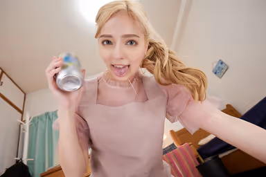 [VR] Passionate Kissing Fuck With Blonde Half-Japanese Coworker Who Turns Into A Kissing Demon When She's Happy, Karina Nishida gallery