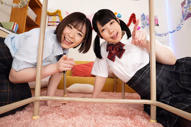 [VR] Ceiling Specialized & Ground Specialized Angle VR - No matter where you look, you'll see a panty in every direction! J-reflex, surrounded by devilish J- girls who grin at you and make you get a hard-on repeatedly with their seductive panties - Ena Satsuki, Nanami Yokomiya gallery