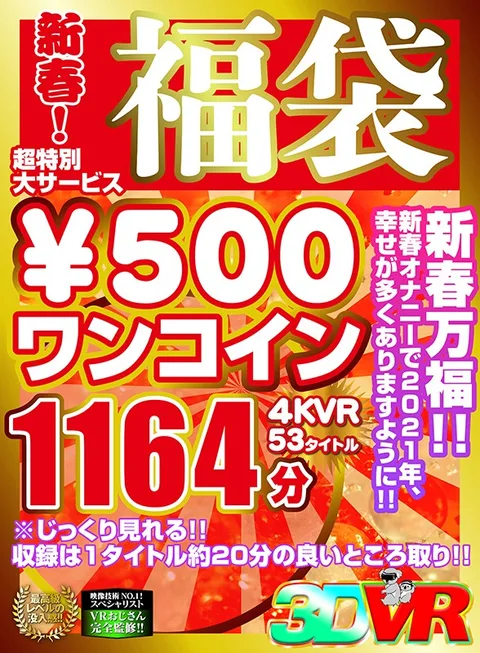 New Year Special! Amazing Offer - 500 Yen Lucky Bag 4 KVR 53 Titles, 1164 Minutes gallery