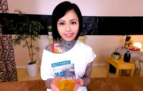 A Corrupt Oil Massage Parlor This Beautiful Babe Has A Tattoo-Covered Body And Getting A Good Dose Of Aphrodisiacs So We Can Fuck The Shit Out Of Her! "I Want Cock..." She Gave Us A Rich And Thick Blowjob And Begged For Cock, So We Obliged Her By Furiously Pumping Her Pussy With Our Raw Cocks! Rin Oga gallery