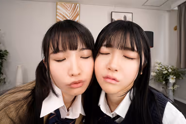 Akari Minase and Nana Kisaki - W-Velocity Kissing and Nipple Licking Sex with Two Girls Who Love Their Uncle! gallery