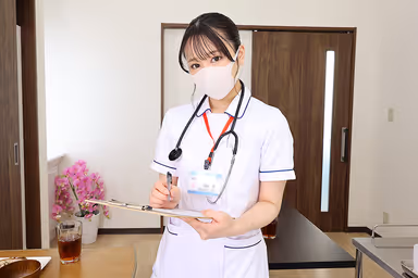 VR] [8K VR] Hospitalization in which a beautiful masked nurse with a beautiful smile stares at you and makes you ejaculate until you are discharged from the hospital. gallery