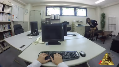 [VR] A Beautiful Office Lady Erina Sugisaki Is Giving Serious Slut Plays, Foot Jobbing, And Oral Ejaculation Pleasure gallery