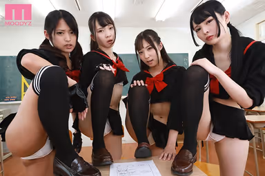 [VR] Miniskirt Panty Shot Action A Bad Girl Police VR Video As An Accomplice To The Crime, You're Being Furiously Investigated By 4 S******s! "If You Take Us Lightly, You'll Be Sorry!!" They May Look Cute, But These Bitches Are Gonna Give You The Hardcore Harlem Treatment Until You Confess Your Crimes A Five-Way Fuck Fest Special!! gallery