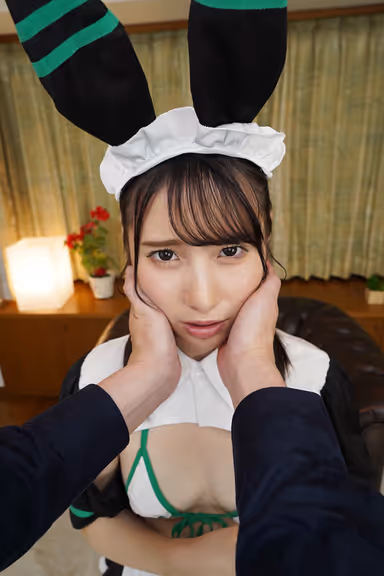 VR] She is Forced to Say "Please Give Me Plenty of Raw Nakadashi..." in Reverse Bunny Girl Costume to Pay Her Husband's Debt! Hinako Matsui [8K gallery