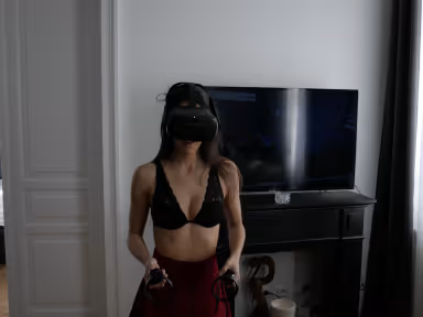 Carolina Abril Enjoying Beatsaber in VR gallery