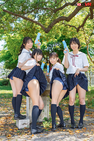 VR] Specialized in Bathing Directly on the Face! VR covered with girl's juices - Midsummer Dosage Schoolgirls Edition! In the classroom, I was squirted, spit, and urinated directly on my face by a school swimsuit J●, and my perverted dick, which was soaking wet but still erect, was blamed while being abused and made to ejaculate repeatedly! gallery