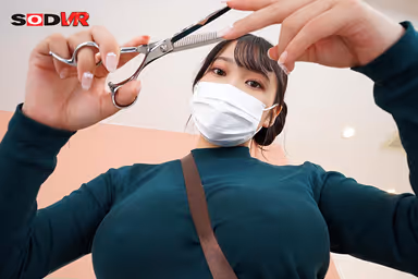 VR] A big-breasted masked beauty at a barbershop for cheap cuts will let you ejaculate as much as you want. gallery