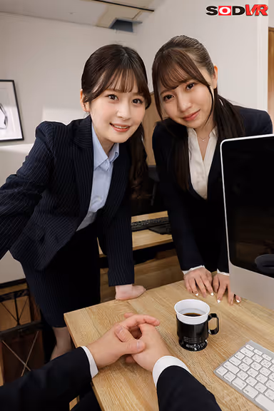 VR] 《Regional Expansion/Ground Specialization x Ceiling Specialization》 Ultimate 3P Close Sandwich Sex. The first business trip after joining the company and unexpectedly sharing a room! The night two big-breasted female bosses took me home in reverse and sexually harassed me with continuous ejaculation until morning. gallery