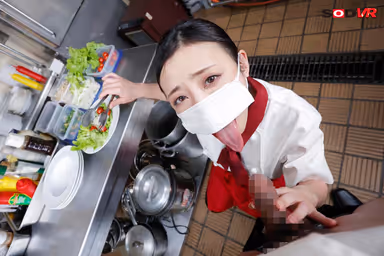 VR] I'm Being Fellated by a Beautiful Masked Woman Who Works in the Kitchen All the Time While I'm at Work - Hana Kannou gallery