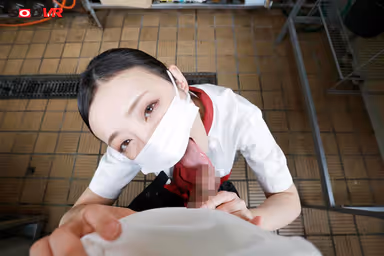 VR] I'm Being Fellated by a Beautiful Masked Woman Who Works in the Kitchen All the Time While I'm at Work - Hana Kannou gallery