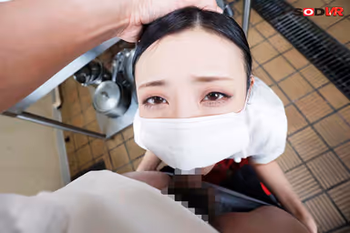 VR] I'm Being Fellated by a Beautiful Masked Woman Who Works in the Kitchen All the Time While I'm at Work - Hana Kannou gallery