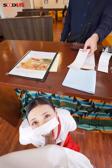 VR] I'm Being Fellated by a Beautiful Masked Woman Who Works in the Kitchen All the Time While I'm at Work - Hana Kannou gallery