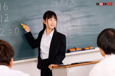 VR] Earnest New Teacher Has a Master-Slave Relationship with Student Boku - Continuous P to M Training with Turntable Restraints in an After-School Classroom - Kanan Amamiya gallery