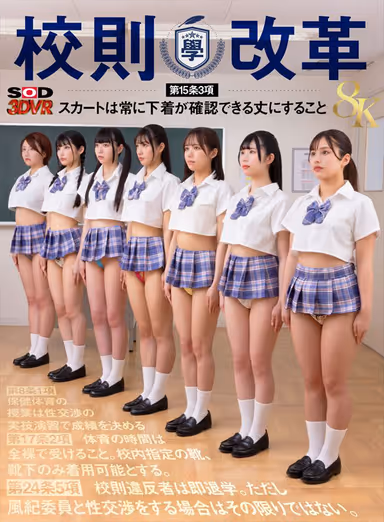 [VR] [8K] School Rule Reform VR Article 15.3 Skirts must always be of a length that shows the underwear. gallery