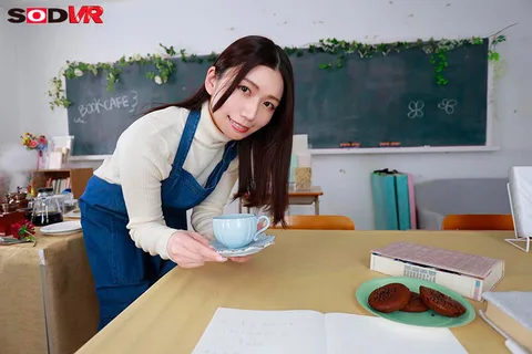 VR】【8K】The back face of the slow-paced book café girl is a baby juice maniac. gallery