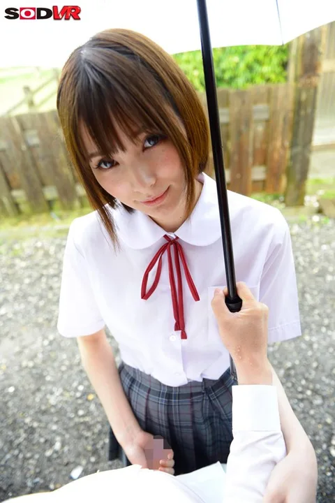 Intimate Shared Umbrella VR. After Sharing An Umbrella With Your Girlfriend On The Way Home From School, Your Clothes Are Totally Soaked And Things Turn Into An Outdoors Sex Session... 70 Minutes Of Exhilarating Action Before The Bus Arrives! Miho Sakazaki gallery